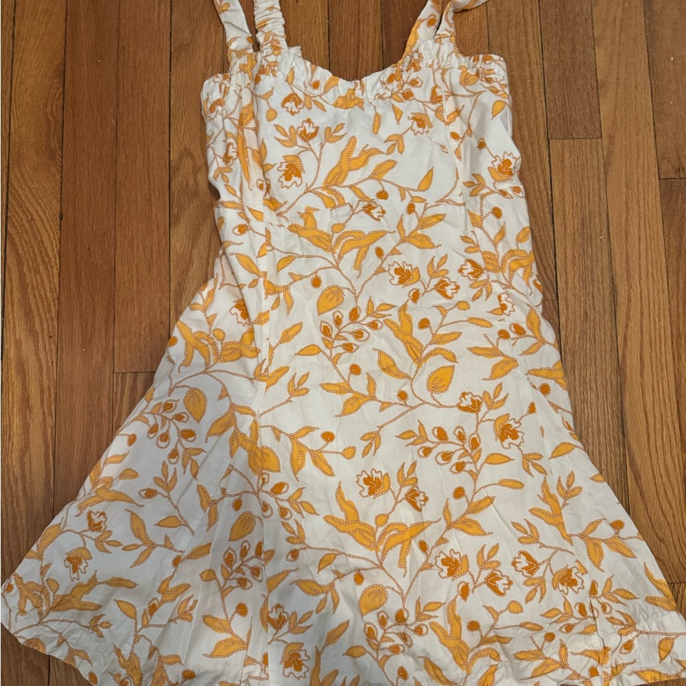 Anthropologie Dress in Cream and Orange